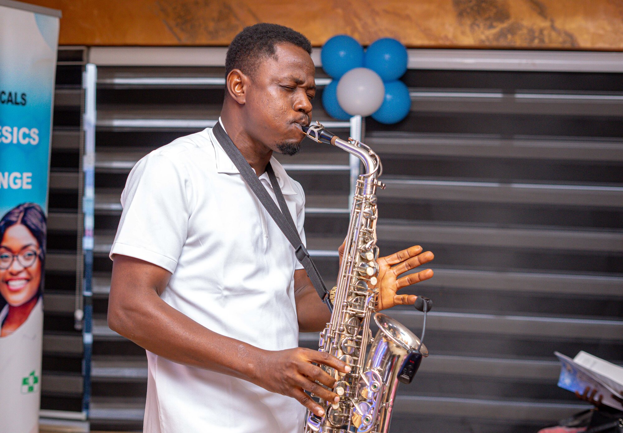 A saxophonist performing during the Capital Health Awards ceremony